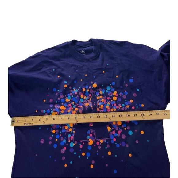 Disneyland Resort Unisex Purple Sparkle Glitter Castle Jersey Pullover Top XS - Picture 4 of 16